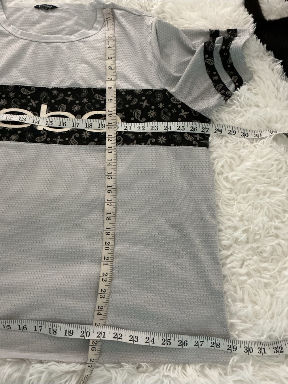 Bebe Sport 3X Gray Textured Logo Tee Oversized Athleisure Top Plus Size - Picture 10 of 12